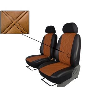 Autopotahy Škoda Fabia II, kožené EMBOSSY, dělené zadní sedadla, černé