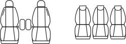 Autopotahy Citroen Xsara Picasso, od r. v. 1999-2010, 5míst, Eco kůže + alcantara černé Vyrobeno v EU
