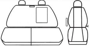 Autopotahy Ford Tranzit Custom, 3 místa, od r. v. 2012, Eco kůže + alcantara černé