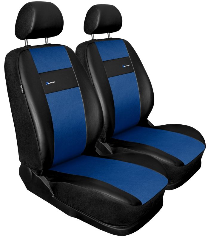 Autopotahy X-LINE kožené, sada pro dvě sedadla, modré Vyrobeno v EU