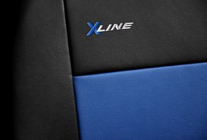 Autopotahy X-LINE kožené, sada pro dvě sedadla, modré Vyrobeno v EU