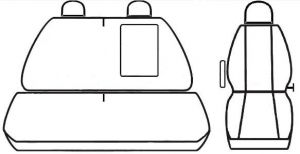 Autopotahy Volkswagen VW Crafter,3 místa, stolek , EXCLUSIVE kožené s alcantarou, tm. šedé