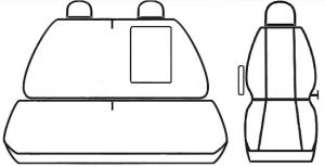 Autopotahy Citroen Jumper II, 3 místný, od r. 2006, ekokůže a čalounická látka