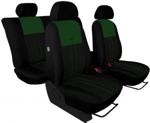 Autopotahy VOLKSWAGEN POLO V, dělená zadní sedadla, od r. v.2009, DUO TUNING zeleno černé