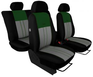 Autopotahy VOLKSWAGEN POLO V, dělená zadní sedadla, od r. v.2009, DUO TUNING zeleno šedé