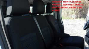 Autopotahy OPEL VIVARO DVOJKABINA CREW VAN, 6míst,od 2016, AUTHENTIC DOBLO, žakar červený