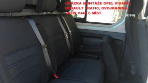 Autopotahy OPEL VIVARO DVOJKABINA CREW VAN, 6míst,od 2016, AUTHENTIC DOBLO, vlnky černé