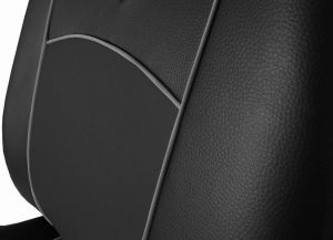 Autopotahy Škoda Fabia I, kožené Tuning černé, nedělené zadní sedadla Vyrobeno v EU